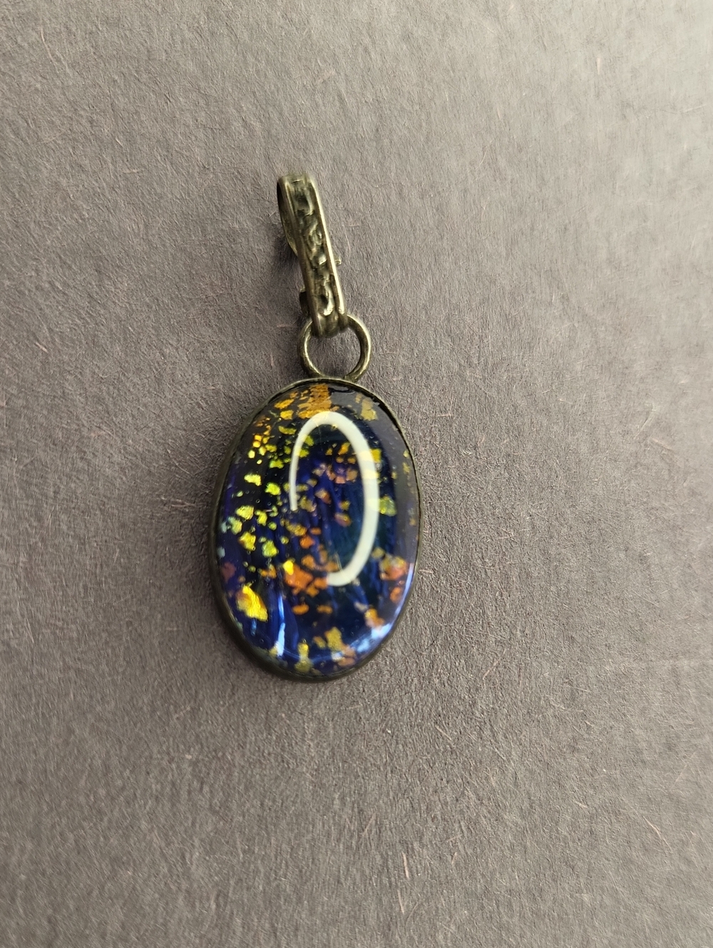 Sterling Silver Blue Dichroic Glass Pendant